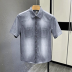 Noua cămașă bărbătească din denim slim fit 2026, cu finisaj premium spălat și distressed!