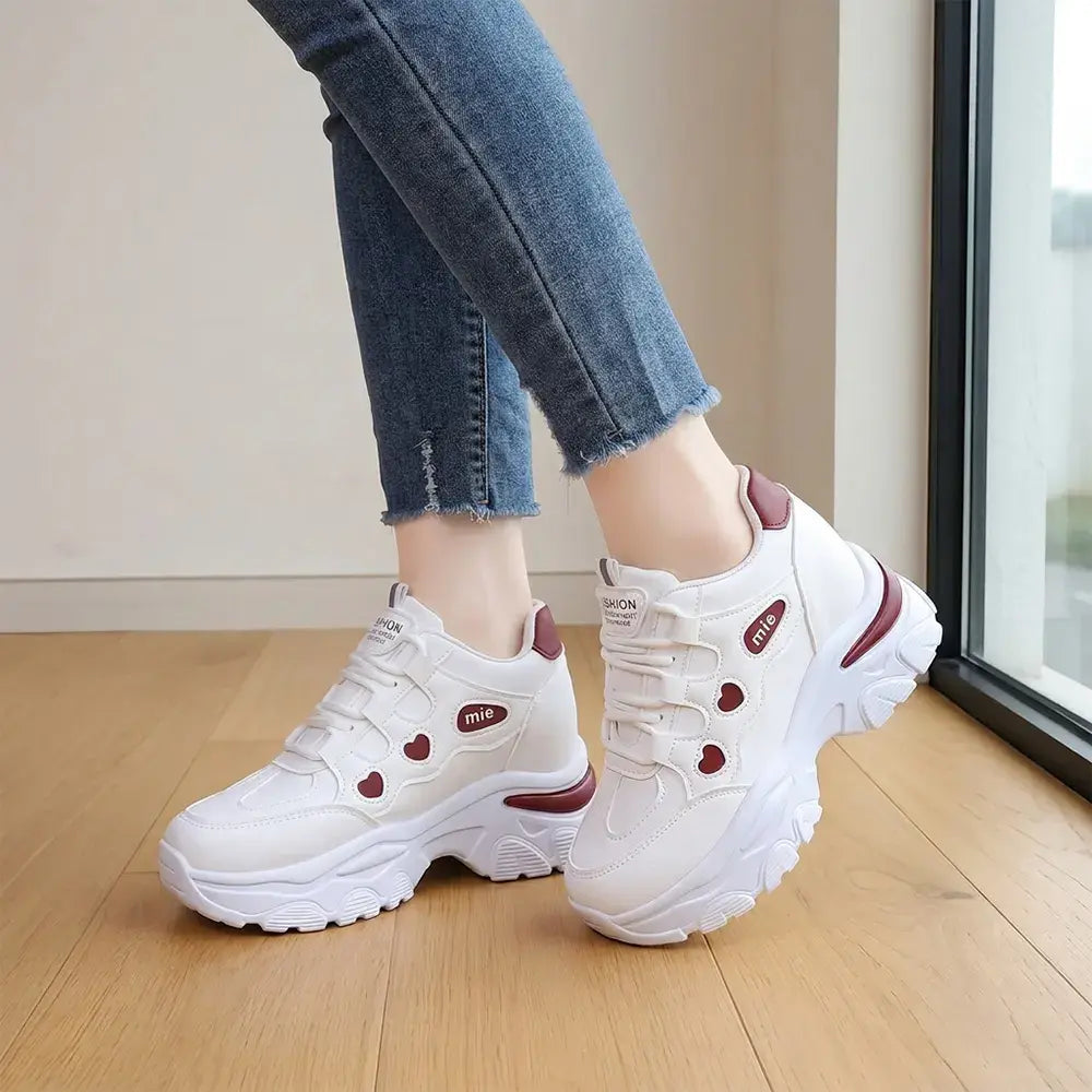 【35-42】👟 Adidași damă Chunky Dad cu platformă – înălțare ascunsă, șireturi, design color-block