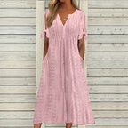 💥💥👗【Reducere de 40% + Plată la livrare】😍【S–5XL】Rochie nouă, simplă și frumoasă, de culoare solidă 2026, lejeră și casual