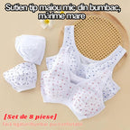 🔥【Set 4 bucăți】Sutiene din bumbac fără sârmă 💖 confortabile, stil vestă, pentru femei mărimi mari