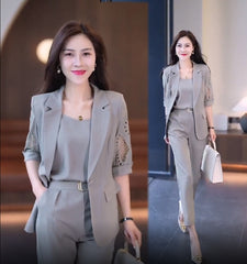 🏆【Jachetă+Vestă+Pantaloni】Set de trei piese, costum casual nou la modă 2026