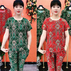 【30%OFF】🔥Cumpărați 1 obțineți 1 gratuit🔥【Top + Pantaloni】【S-4XL】😍Costum subțire din două piese, elegant, casual, din mătase glacială