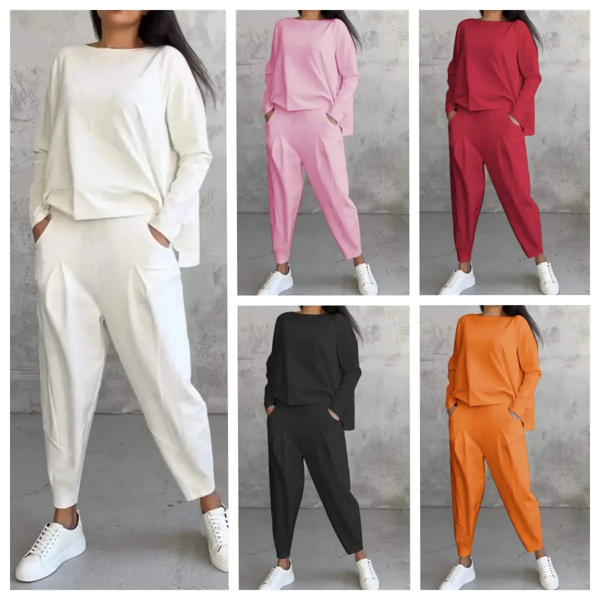 💥💥Set sport casual din bumbac pentru femei, top + pantaloni