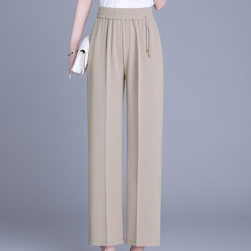 【XL-6XL】Pantaloni de vară cu talie înaltă și croială dreaptă｜Lejeri, subțiază silueta｜Perfecți pentru ținute zilnice