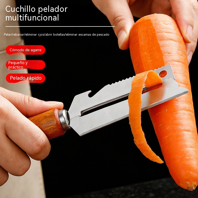 【Cumpără 1, Primești 1 GRATIS】 🔪 Curățător de bucătărie multifuncțional 3în1: curăță, feliază și deschide dopurile sticlelor!