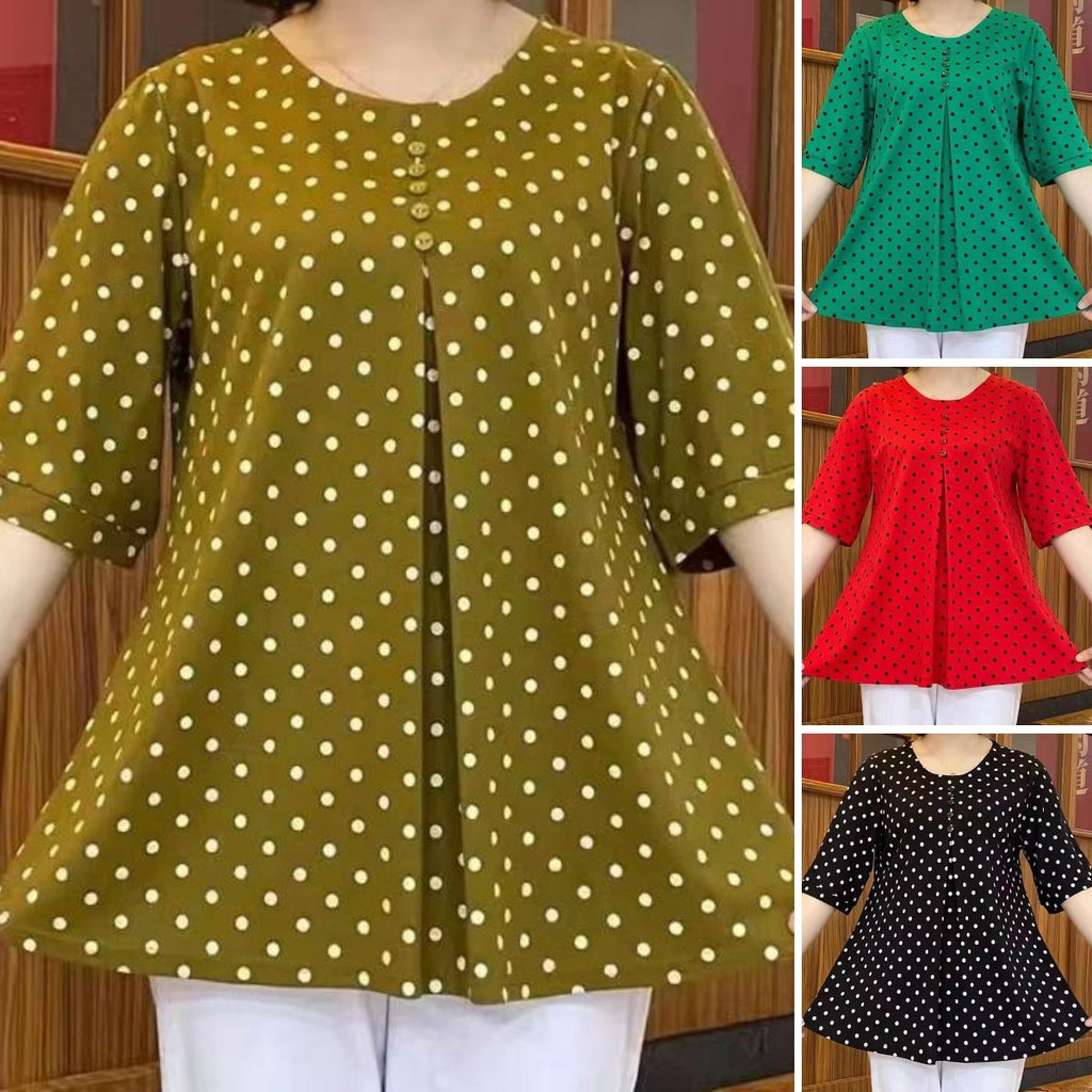 ✨【Cumpărați 1 obțineți 1】💞[L-5XL] 2026 Camasa noua cu imprimeu cu buline de toamna