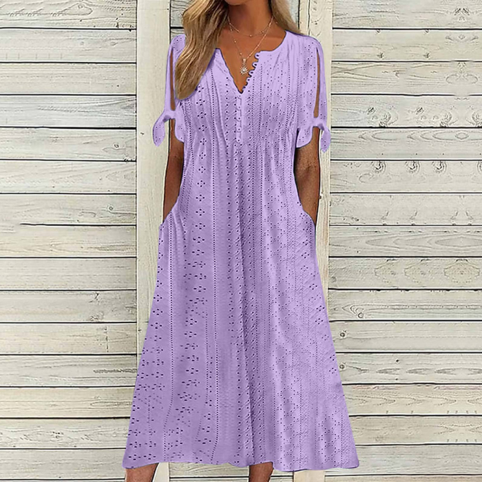 💥💥👗【Reducere de 40% + Plată la livrare】😍【S–5XL】Rochie nouă, simplă și frumoasă, de culoare solidă 2026, lejeră și casual