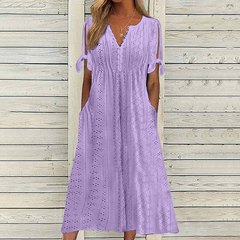 💥💥👗【Reducere de 40% + Plată la livrare】😍【S–5XL】Rochie nouă, simplă și frumoasă, de culoare solidă 2026, lejeră și casual