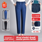 🔥【XL-5XL】Blugi de damă subțiri, casual, drepți, elastici