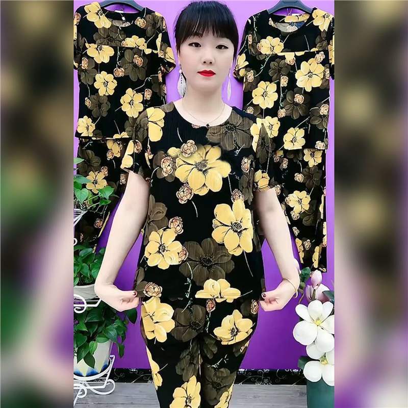 【30%OFF】🔥Cumpărați 1 obțineți 1 gratuit🔥【Top + Pantaloni】【S-4XL】😍Costum subțire din două piese, elegant, casual, din mătase glacială