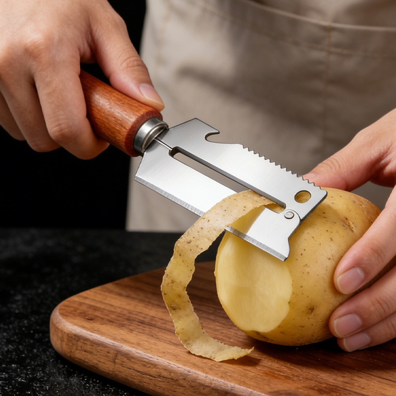 【Cumpără 1, Primești 1 GRATIS】 🔪 Curățător de bucătărie multifuncțional 3în1: curăță, feliază și deschide dopurile sticlelor!
