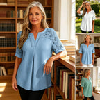 ✨【S-6XL】👚Tricou Elegant din Bumbac cu Detalii din Dantelă