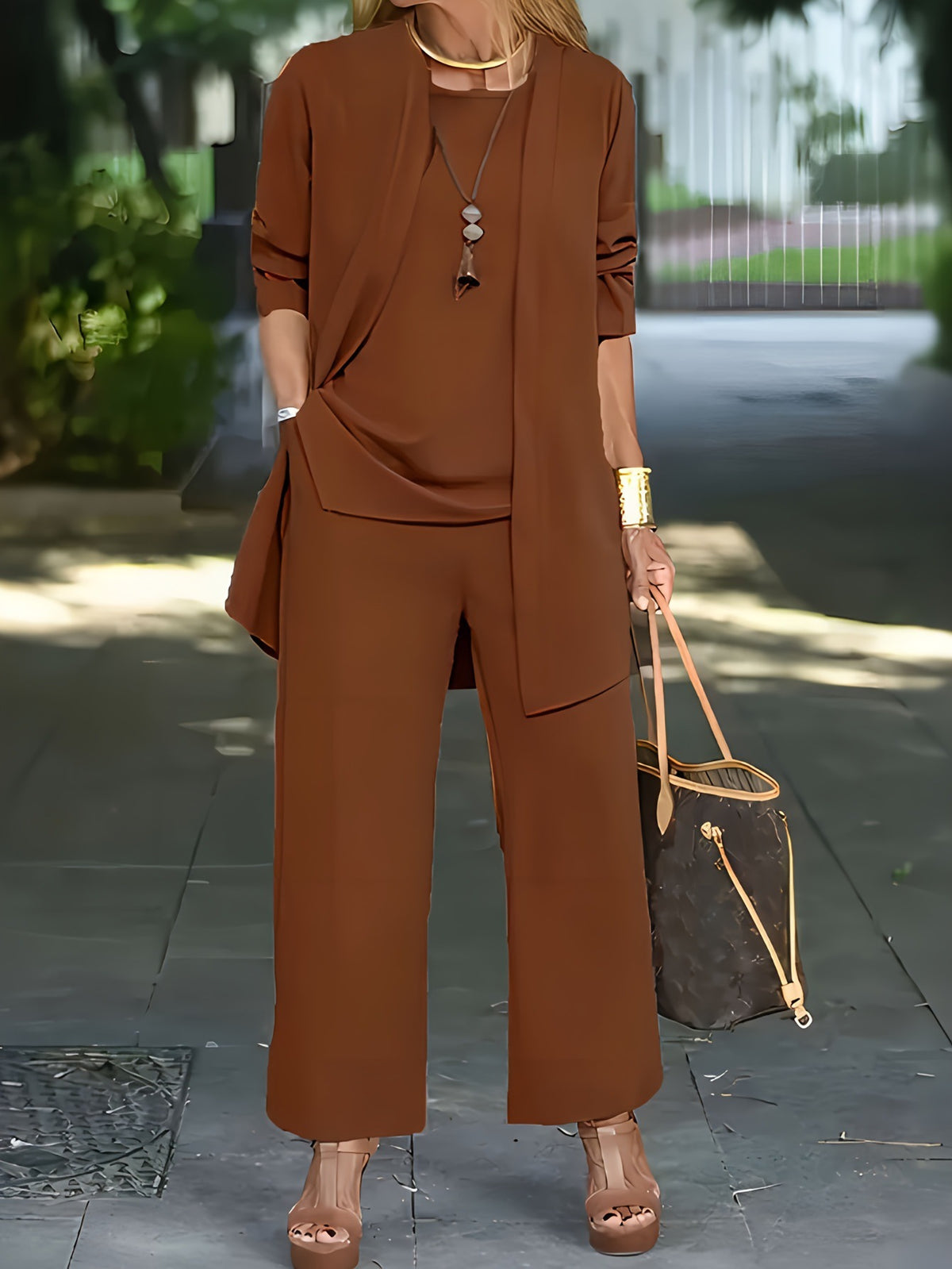 🧥【Set din trei piese】【S-5XL】Set elegant pentru femei din 3 piese, cu croială lejeră🍂