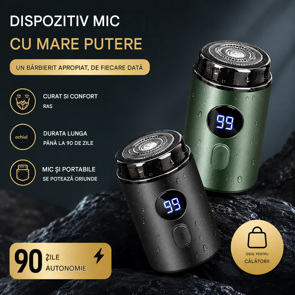 Aparat de Ras Electric Mini pentru Bărbați, Puternic, cu Afișaj Digital