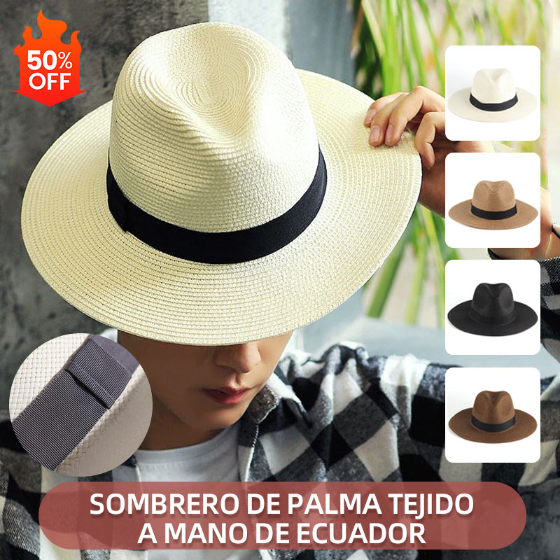 🌿【56-58cm】【50% különleges kedvezmény】Kézzel szőtt panama szalmakalap
