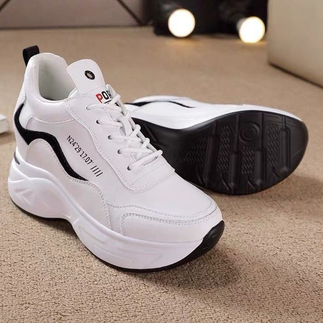 🔥【Super Valoare】🔥【35-40】Tenisi noi din piele naturală cu talpă groasă (înălțime 8 cm)