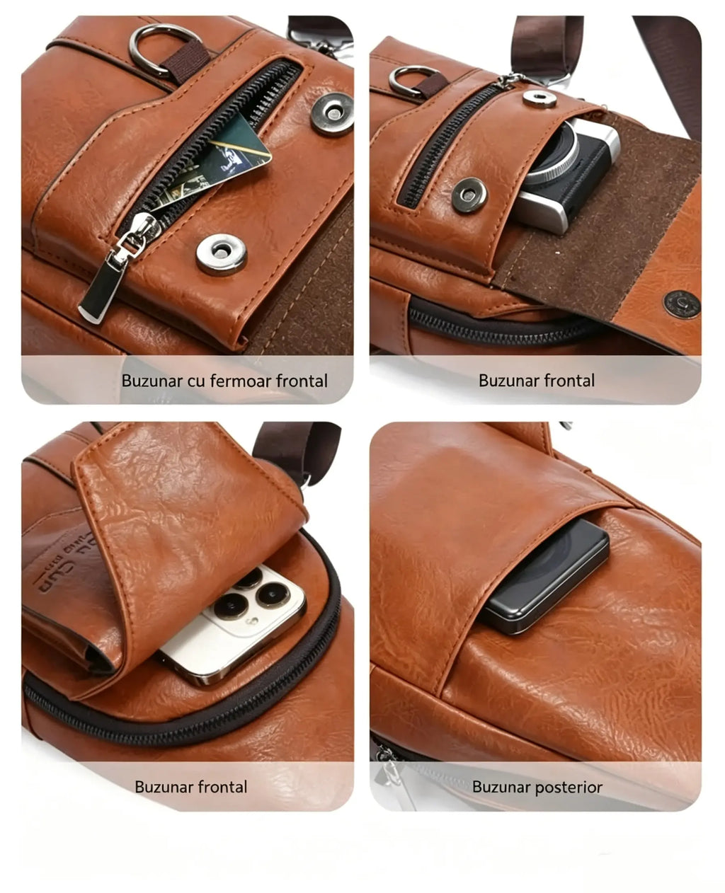 🎒 Geantă de umăr din piele naturală impermeabilă, în stil retro: un articol indispensabil pentru deplasările zilnice.