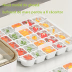 【50 de tăvițe pentru cuburi de gheață】🧊Preparare rapidă a gheții ✨ Aparat de gheață + Cutie de depozitare a gheții + Lingură pentru gheață