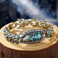 ✨️【Vásárolj 1-et, kapj 1-et ingyen】💝 Retro 925 sterling ezüst karkötő, hatkarakteres türkiz Mantra átviteli gyöngyökkel