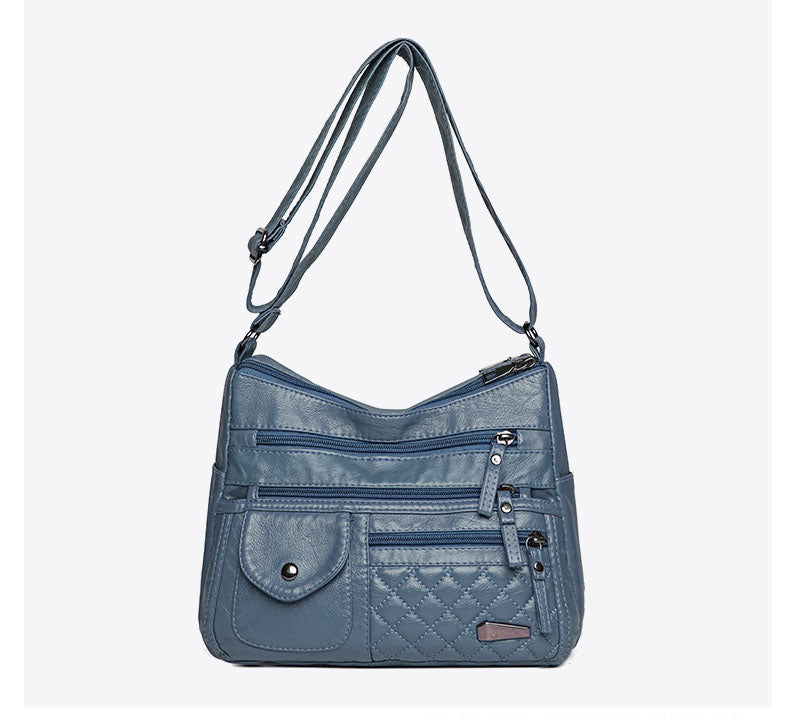 👜【Piele Naturală de Calitate Premium】Geantă Mare de Umăr din Piele Moale cu Compartimente Multiple