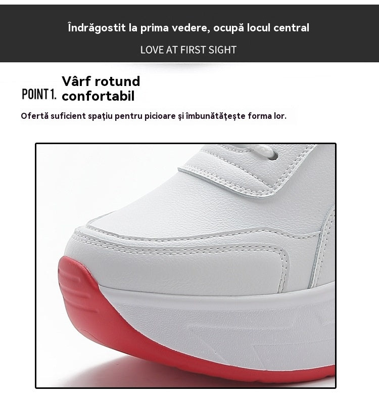 🔥【Super Valoare】🔥【35-40】Tenisi noi din piele naturală cu talpă groasă (înălțime 8 cm)