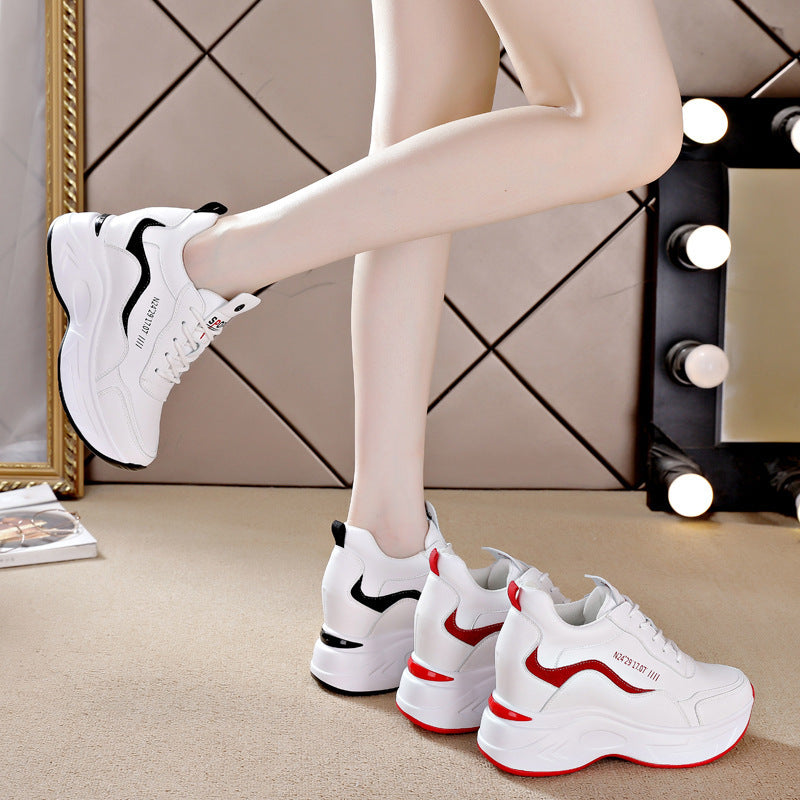 🔥【Super Valoare】🔥【35-40】Tenisi noi din piele naturală cu talpă groasă (înălțime 8 cm)