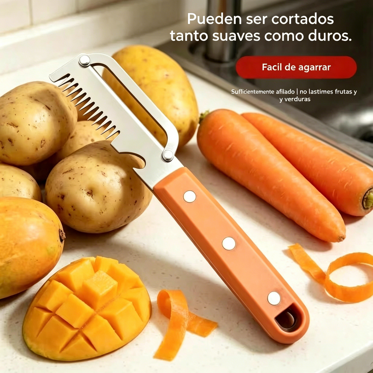 【Cumpără 1, Primești 1 GRATIS】 🔪 Curățător de bucătărie multifuncțional 3în1: curăță, feliază și deschide dopurile sticlelor!