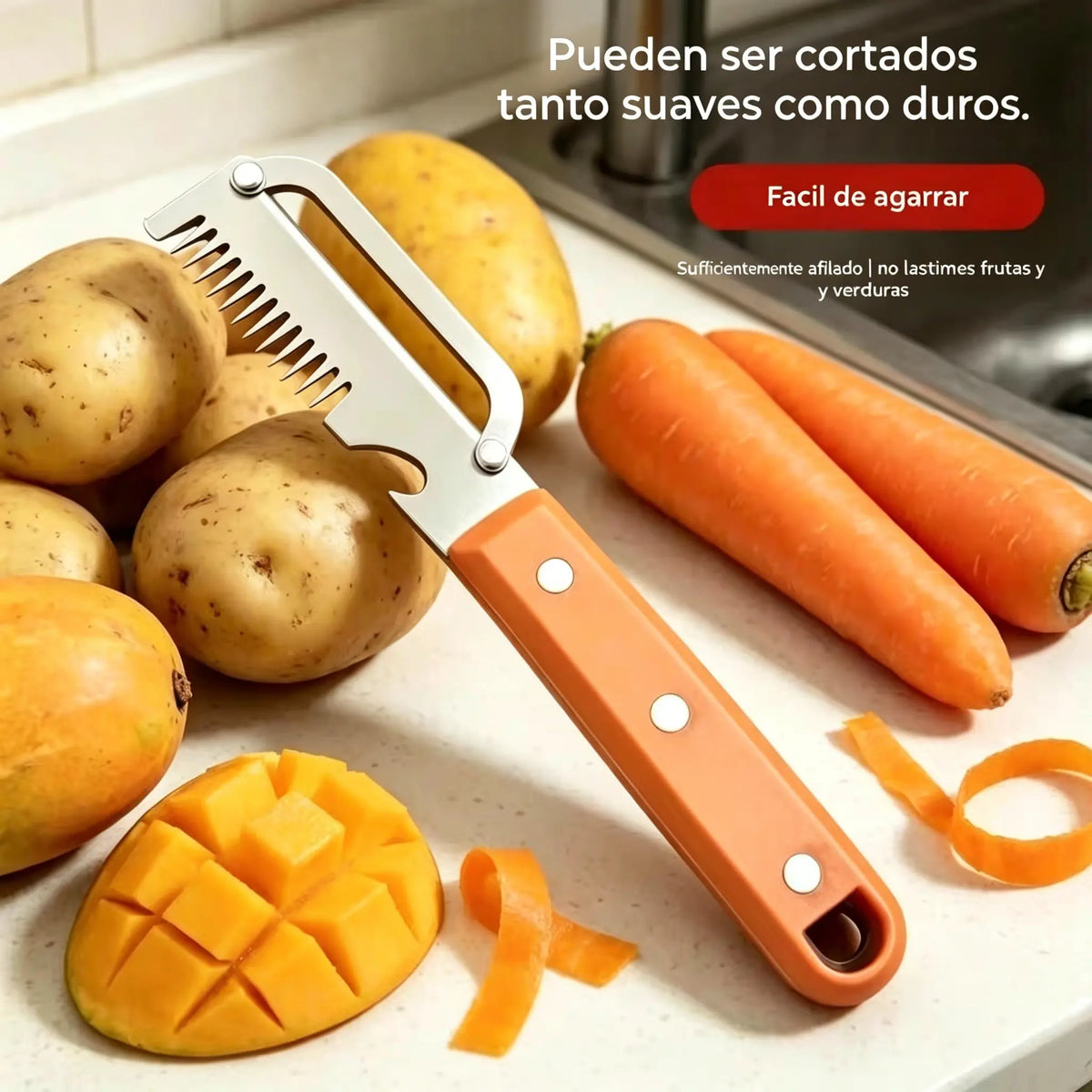 🔥【Cumpără 1, Primești 1 GRATIS】 🔪 Curățător de bucătărie multifuncțional 3în1: curăță, feliază și deschide dopurile sticlelor!