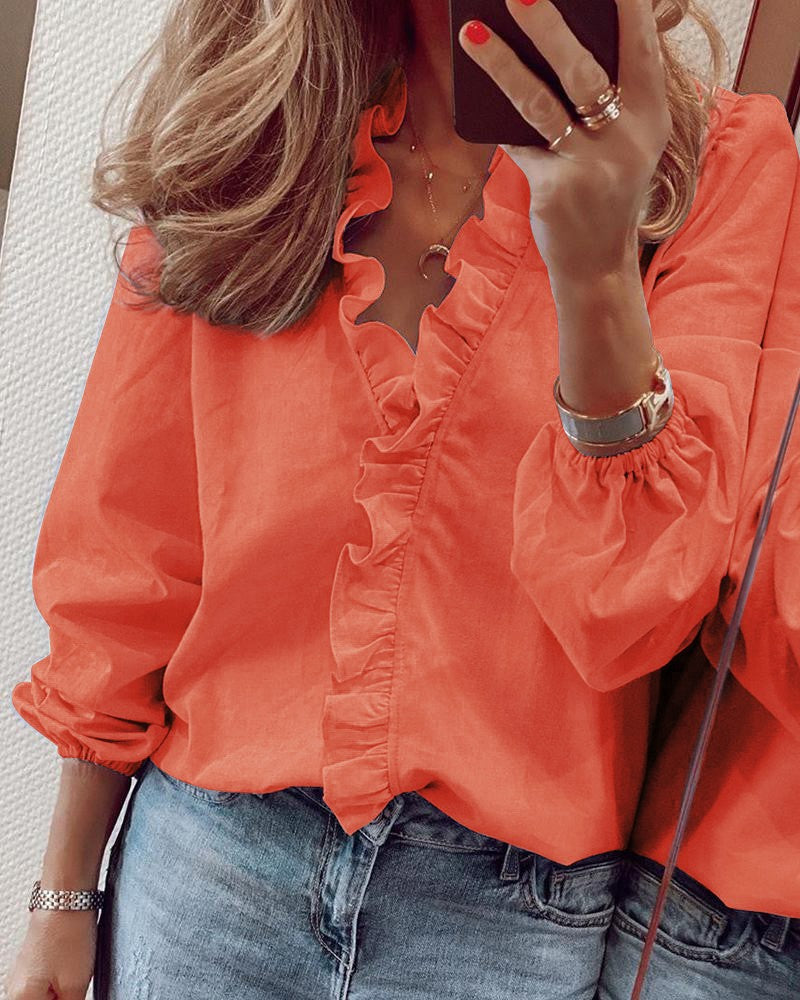 🥰【50%OFF】Cămașă cu volane pentru femei