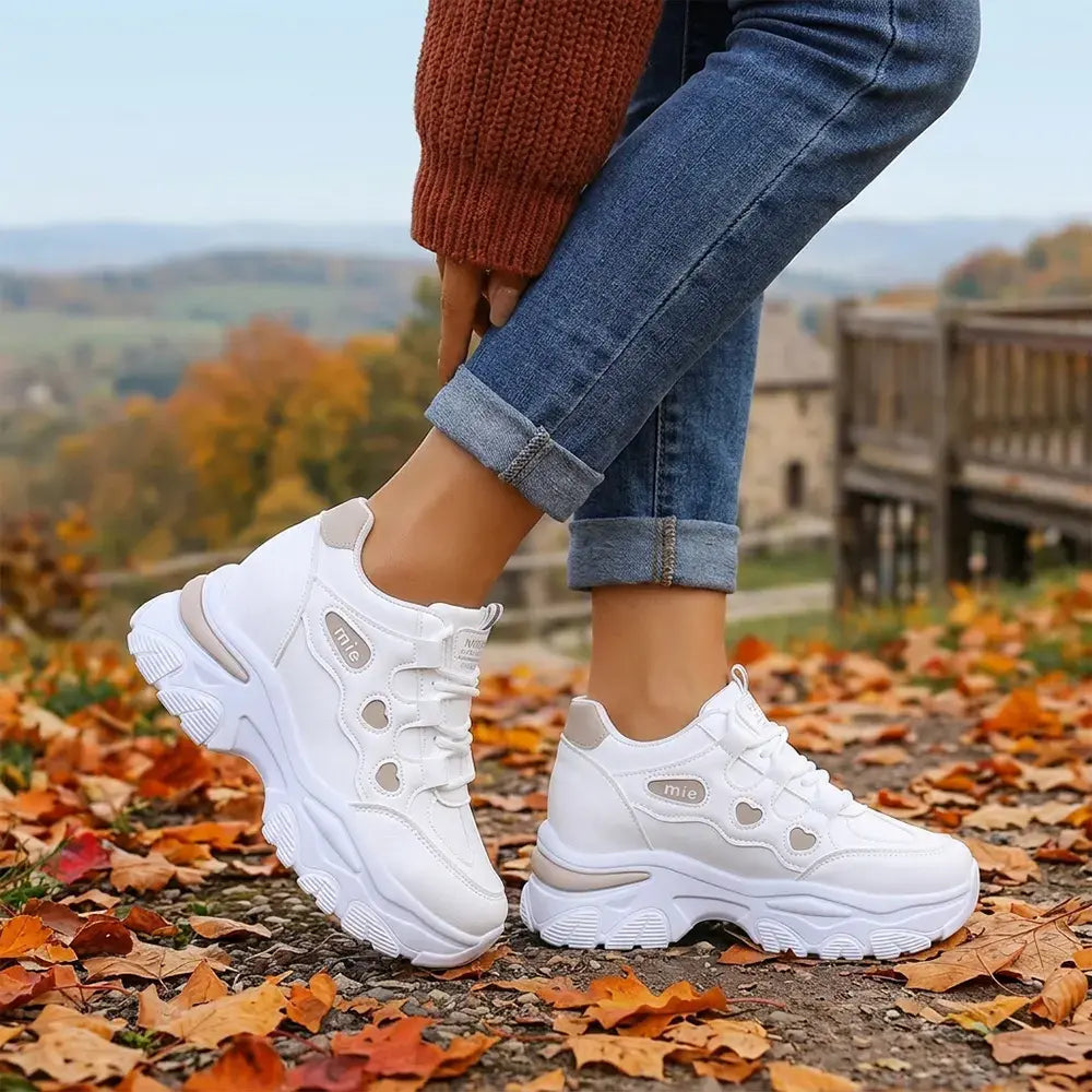【35-42】👟 Adidași damă Chunky Dad cu platformă – înălțare ascunsă, șireturi, design color-block