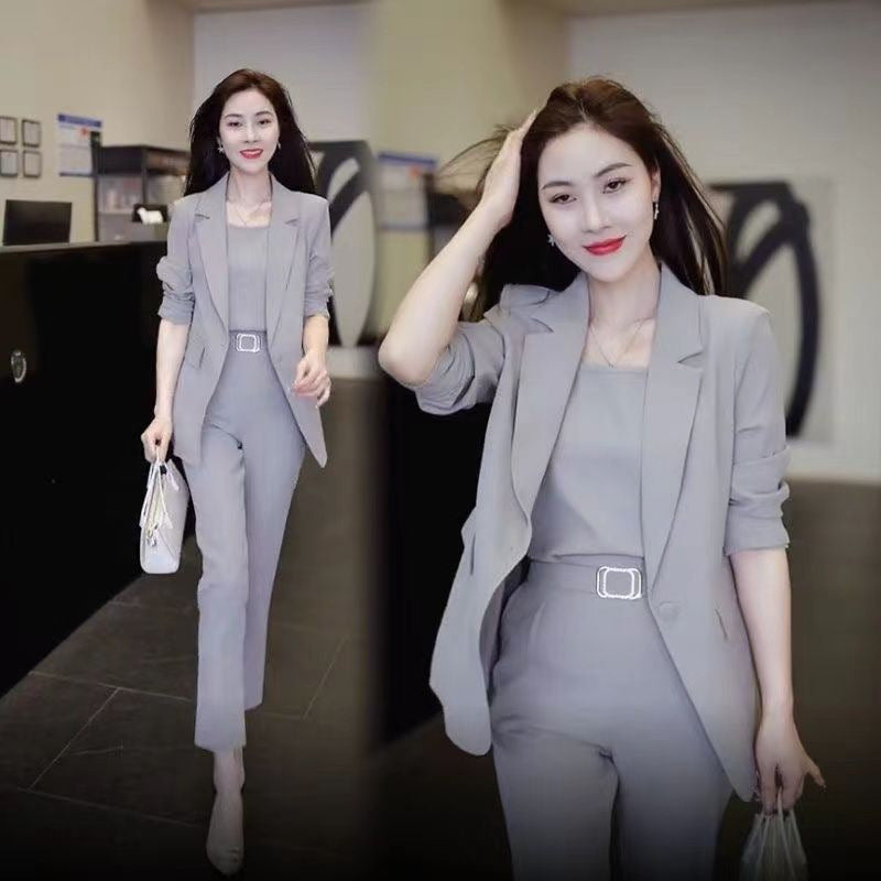 🏆【Jacheta + vesta + pantaloni】2026 Primavara si Toamna Noua Moda Costum Casual Costum din trei piese