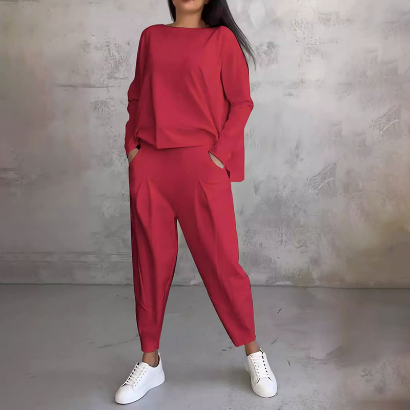 💥💥Set sport casual din bumbac pentru femei, top + pantaloni