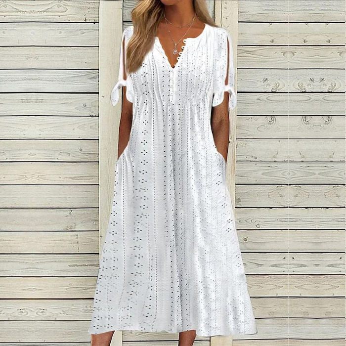 💥💥👗【Reducere de 40% + Plată la livrare】😍【S–5XL】Rochie nouă, simplă și frumoasă, de culoare solidă 2026, lejeră și casual