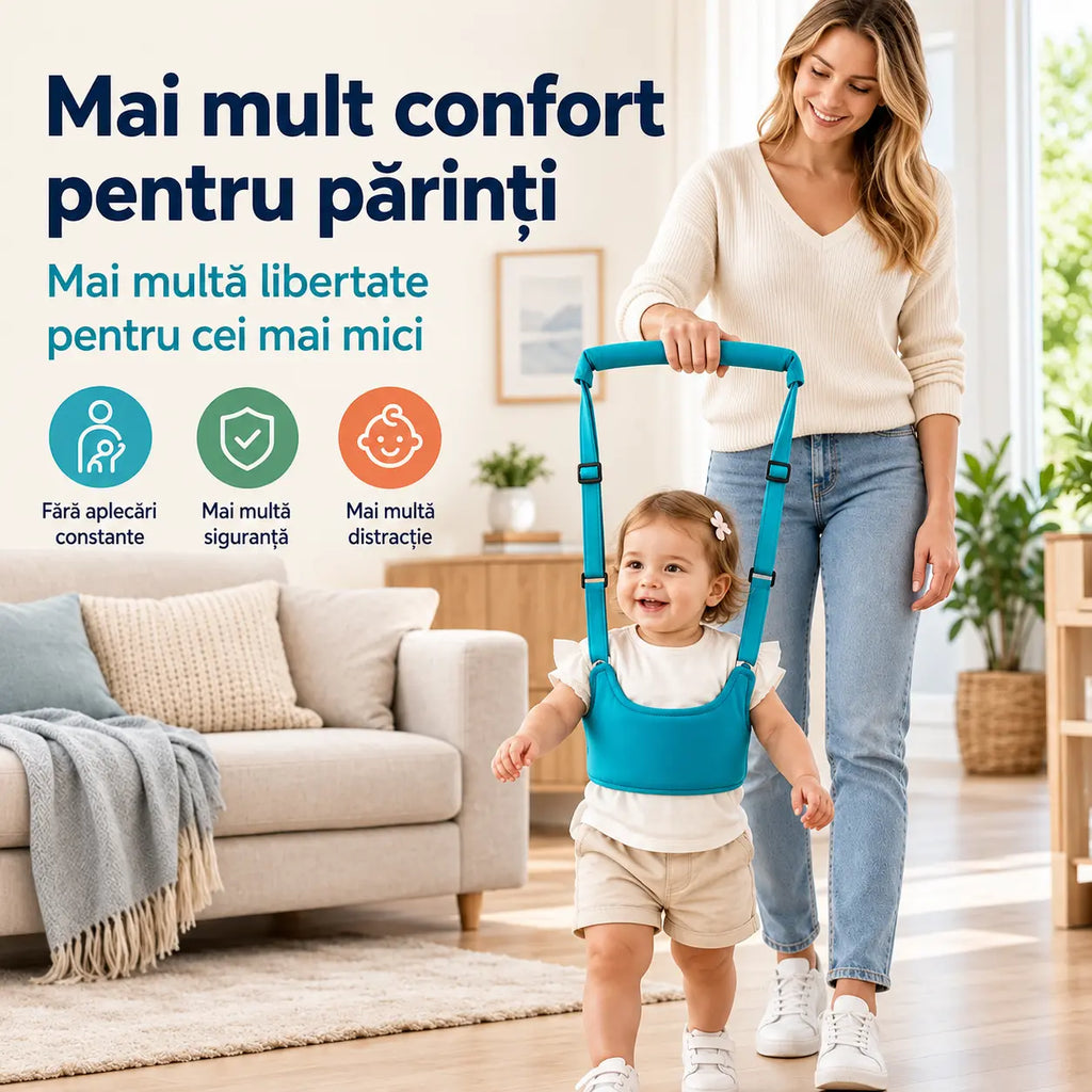 👶🍼 Ham pentru învățarea mersului | Ham 2 în 1 pentru bebeluși, confortabil, respirabil și cu protecție împotriva căderilor