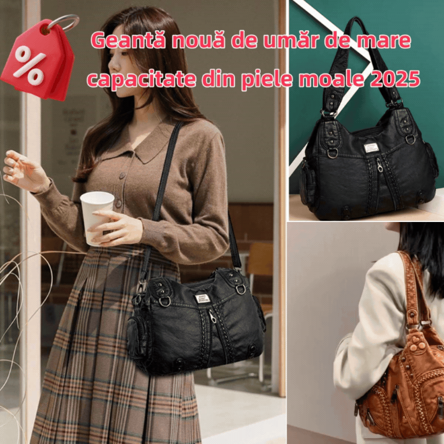 👜【49% OFF】Geantă nouă de umăr de mare capacitate din piele moale 2026