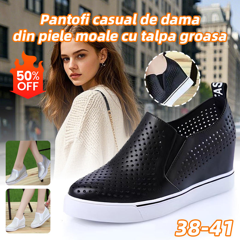 🔥【Cumpărați 1 obțineți 1 gratuit】🔥【34-41】Vara 2026, pantofi casual de damă din piele moale, cu talpă groasă