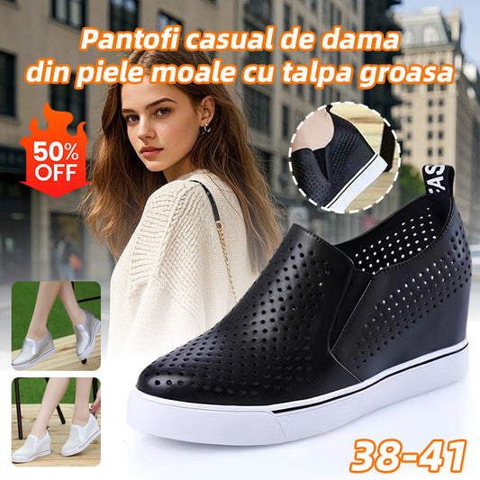 🔥【Cumpărați 1 obțineți 1 gratuit】🔥【34-41】Vara 2026, pantofi casual de damă din piele moale, cu talpă groasă