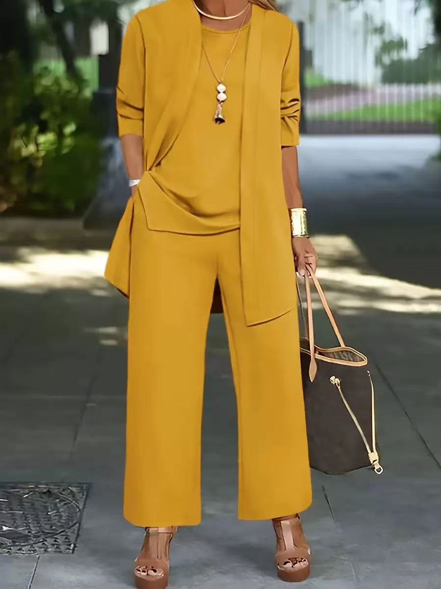 🧥【Set din trei piese】【S-5XL】Set elegant pentru femei din 3 piese, cu croială lejeră🍂