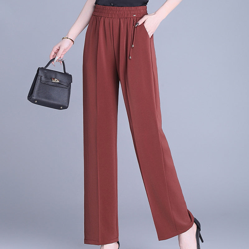 【XL-6XL】Pantaloni de vară cu talie înaltă și croială dreaptă｜Lejeri, subțiază silueta｜Perfecți pentru ținute zilnice