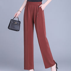 【XL-6XL】Pantaloni de vară cu talie înaltă și croială dreaptă｜Lejeri, subțiază silueta｜Perfecți pentru ținute zilnice