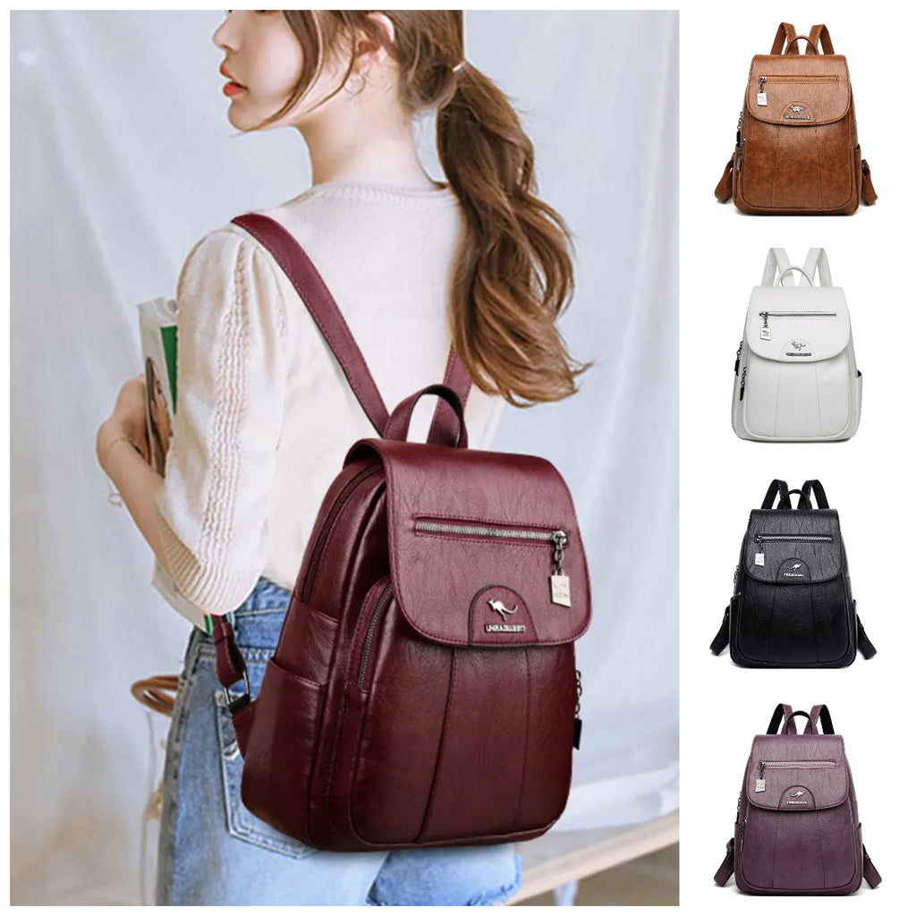 👜🎒【Időben korlátozott árengedmény】Retro puha bőr utazó hátizsák nőknek