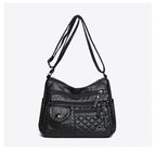 👜【Piele Naturală de Calitate Premium】Geantă Mare de Umăr din Piele Moale cu Compartimente Multiple