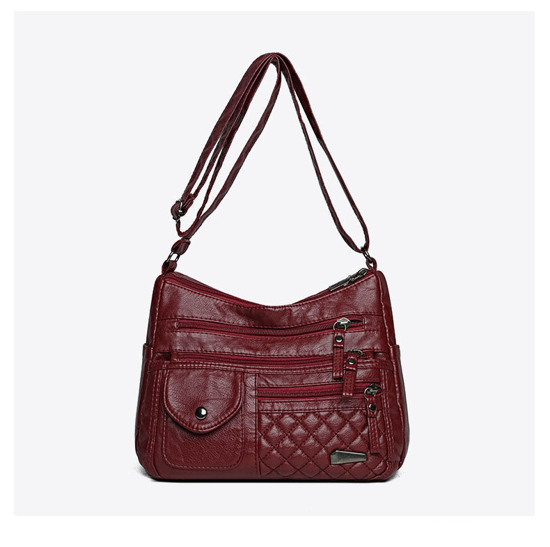 👜【Piele Naturală de Calitate Premium】Geantă Mare de Umăr din Piele Moale cu Compartimente Multiple