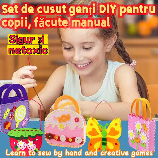 【Vásárolj 10-et, kapsz 10-et ingyen】🎁 DIY filc varrókészlet gyerekeknek, oktatójáték gyerekeknek, biztonsági tűkkel és pántokkal (2 szett)