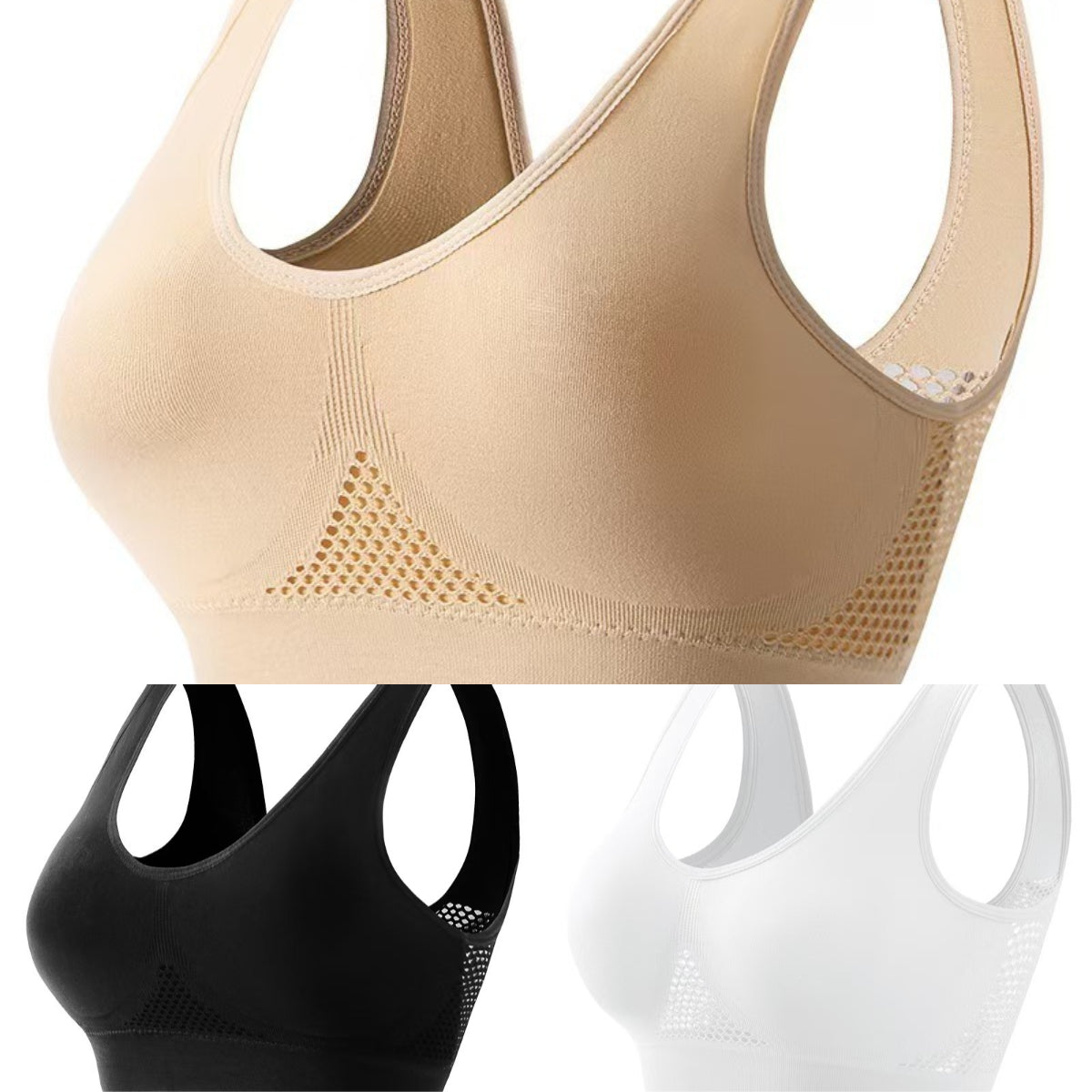 【50% OFF]🥰【Pachet de 3】Sutien respirabil și răcoros pentru mărimi mari❤️【40-120KG】