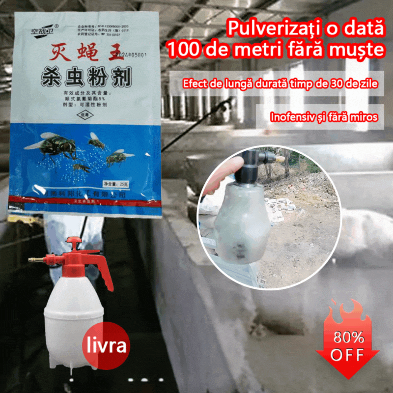 🔥【Primești 10 pachete】 🦟❤️Insecticid puternic – omoară țânțari, muște, purici, lăcuste și gândaci! 1 plic la 500 ml de apă.