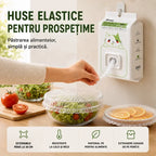 Set Huse Elastice Alimentare Proaspete cu Dozator Suspendabil – Protecții Reutilizabile/De Unică Folosință pentru Boluri și Farfurii (Pachet Mare 300 Bucăți) 🥑✨