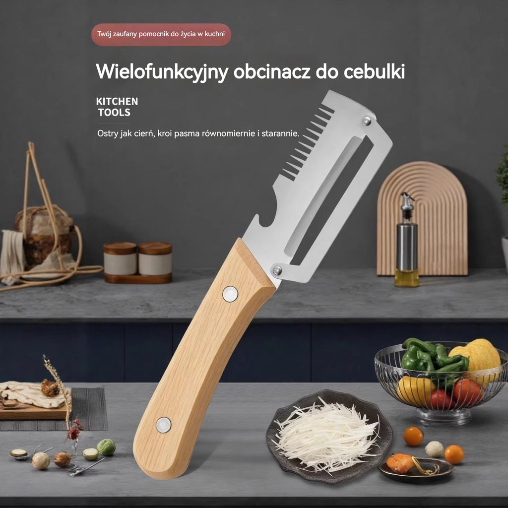 【Cumpără 1, Primești 1 GRATIS】 🔪 Multifunkcionális 3 az 1-ben konyhai tisztító: tisztít, szeletel és nyitja a palackdugókat!
