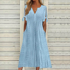 💥💥👗【Reducere de 40% + Plată la livrare】😍【S–5XL】Rochie nouă, simplă și frumoasă, de culoare solidă 2026, lejeră și casual
