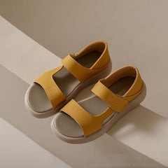 👡【35-43】 retro nyári puha bőr, puha talpú egypántos szandál